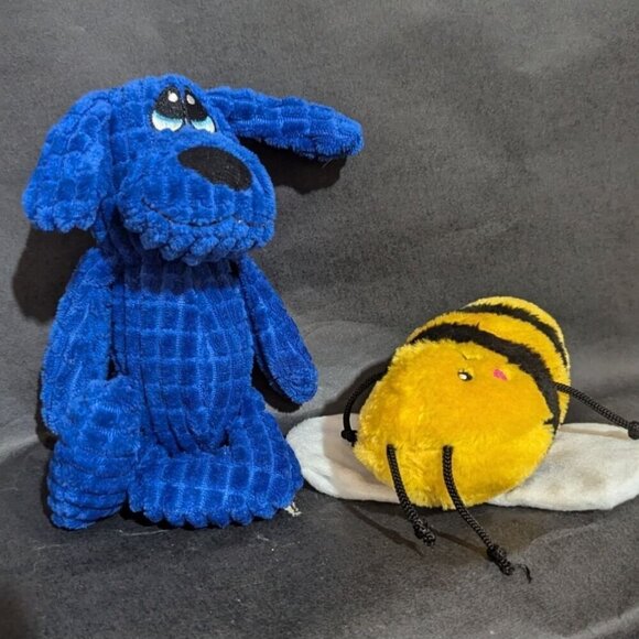 ZippyPaws, Bow-Wow Pet Products Other - ZippyPaws & Bow-Wow Pet Products Plush Dog Toys - Blue Dog & Yellow Bumblebee